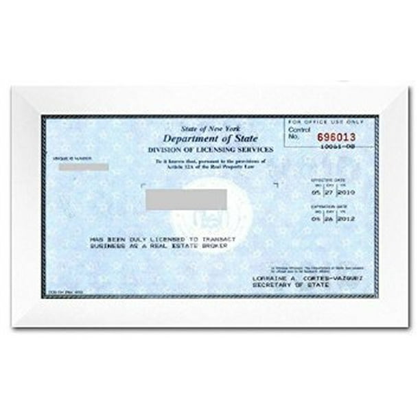 8.5 x 3.5 inches Simple White Wood Business/Cosmetology License Frame 8.5 x 3.5 inches Simple White Wood Business/Cosmetology License Frame